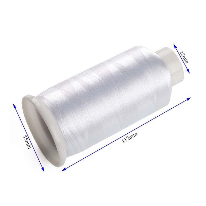 Simthread 2 Bobbin Thread for Sewing and Embroidery Machine 1 Black and 1 White 5500 Yards Each - 60WT Polyester Bobbin Fill Thread Bottom Threads - Image 2